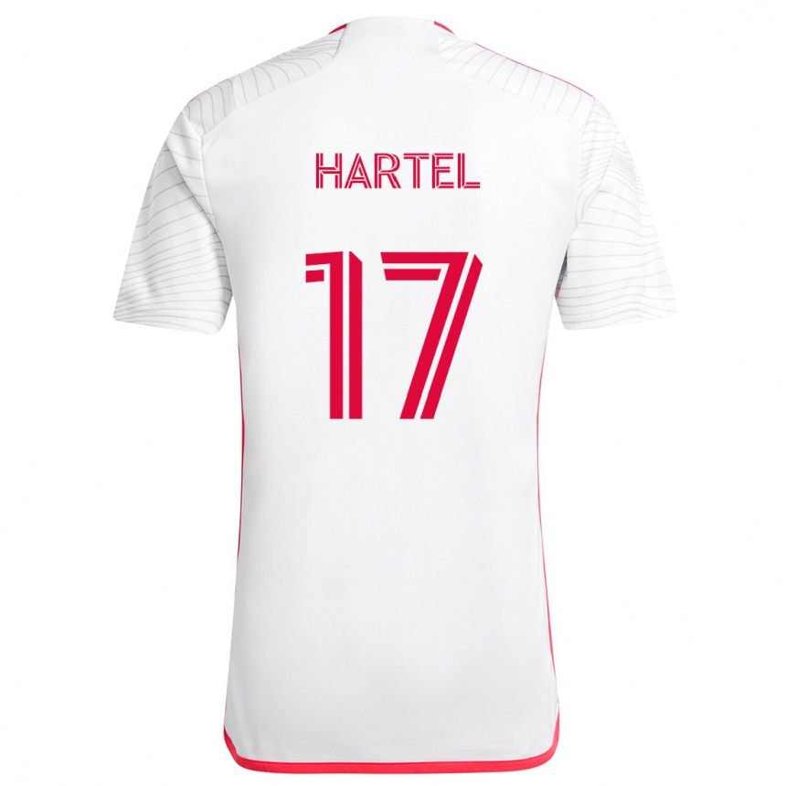 Gyermek Labdarúgás Marcel Hartel #17 Fehér Piros Idegenbeli Jersey 2024/25 Mez Póló Ing