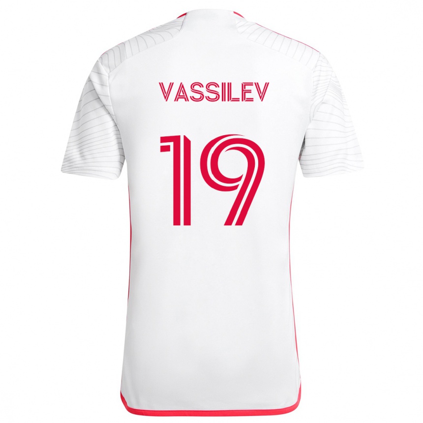 Gyermek Labdarúgás Indiana Vassilev #19 Fehér Piros Idegenbeli Jersey 2024/25 Mez Póló Ing