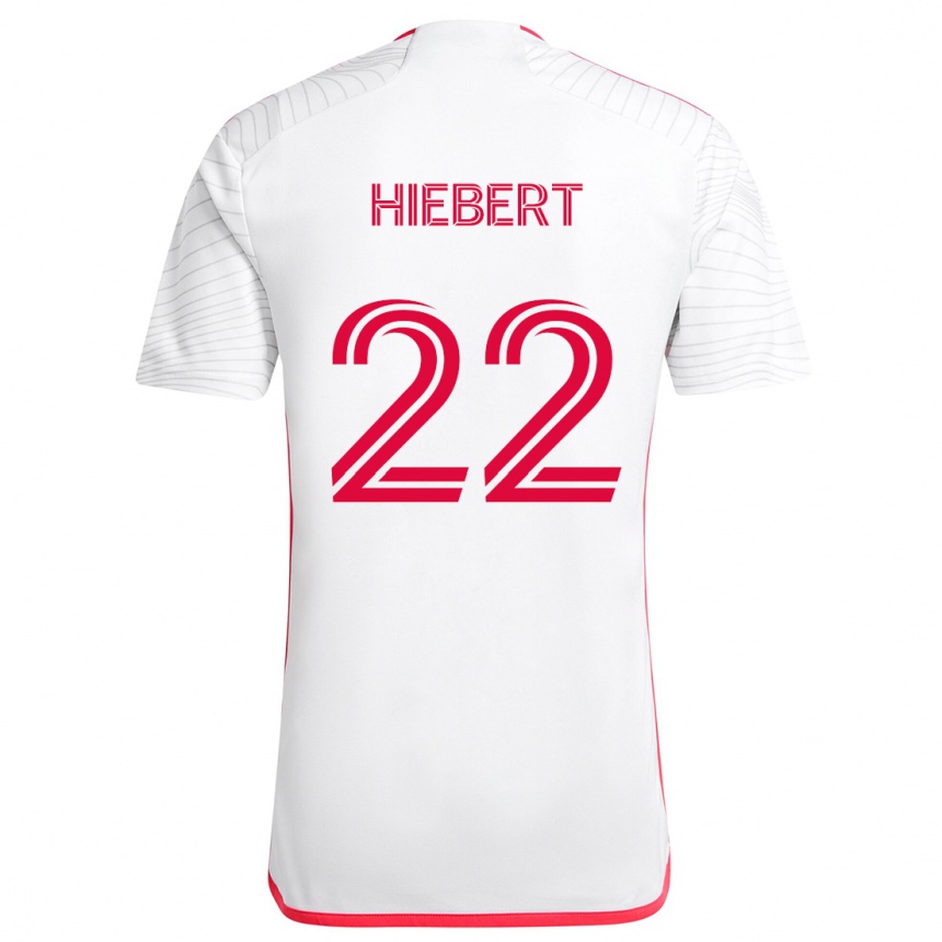 Gyermek Labdarúgás Kyle Hiebert #22 Fehér Piros Idegenbeli Jersey 2024/25 Mez Póló Ing