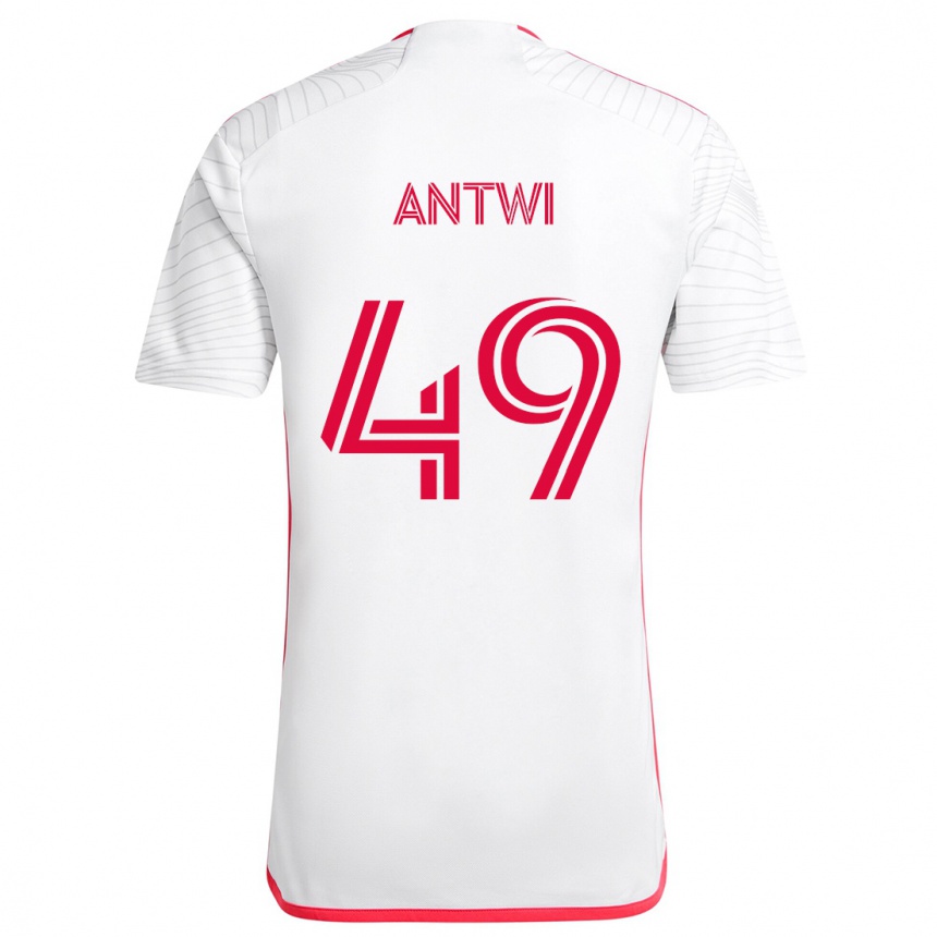 Gyermek Labdarúgás Seth Antwi #49 Fehér Piros Idegenbeli Jersey 2024/25 Mez Póló Ing