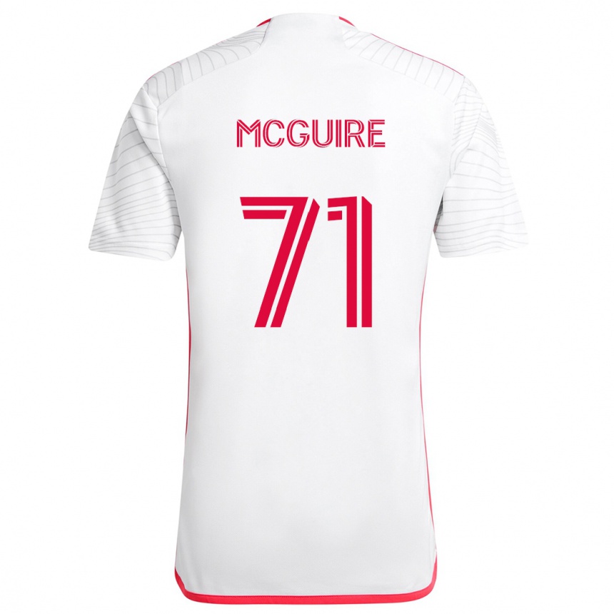 Gyermek Labdarúgás Nolan Mcguire #71 Fehér Piros Idegenbeli Jersey 2024/25 Mez Póló Ing