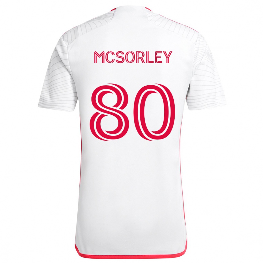 Gyermek Labdarúgás Brendan Mcsorley #80 Fehér Piros Idegenbeli Jersey 2024/25 Mez Póló Ing