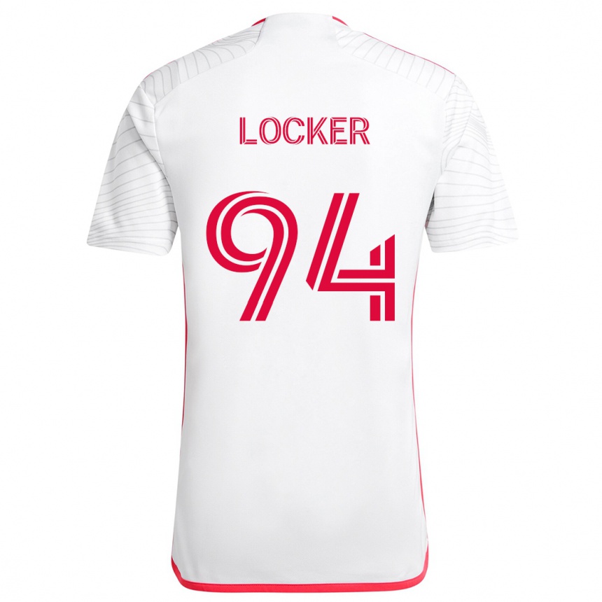 Gyermek Labdarúgás Carson Locker #94 Fehér Piros Idegenbeli Jersey 2024/25 Mez Póló Ing