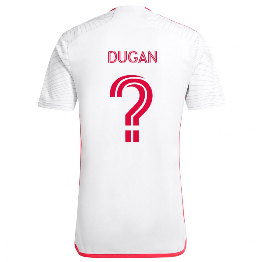 Gyermek Labdarúgás Ryan Dugan #0 Fehér Piros Idegenbeli Jersey 2024/25 Mez Póló Ing