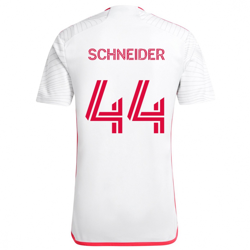 Gyermek Labdarúgás Max Schneider #44 Fehér Piros Idegenbeli Jersey 2024/25 Mez Póló Ing