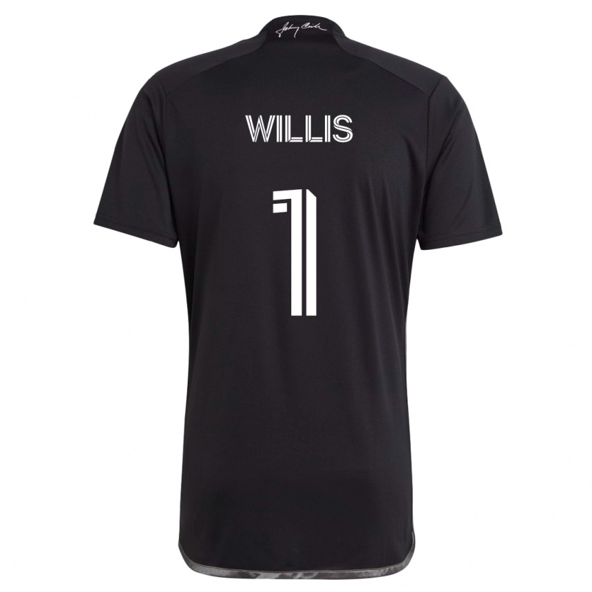 Gyermek Labdarúgás Joe Willis #1 Fekete Idegenbeli Jersey 2024/25 Mez Póló Ing