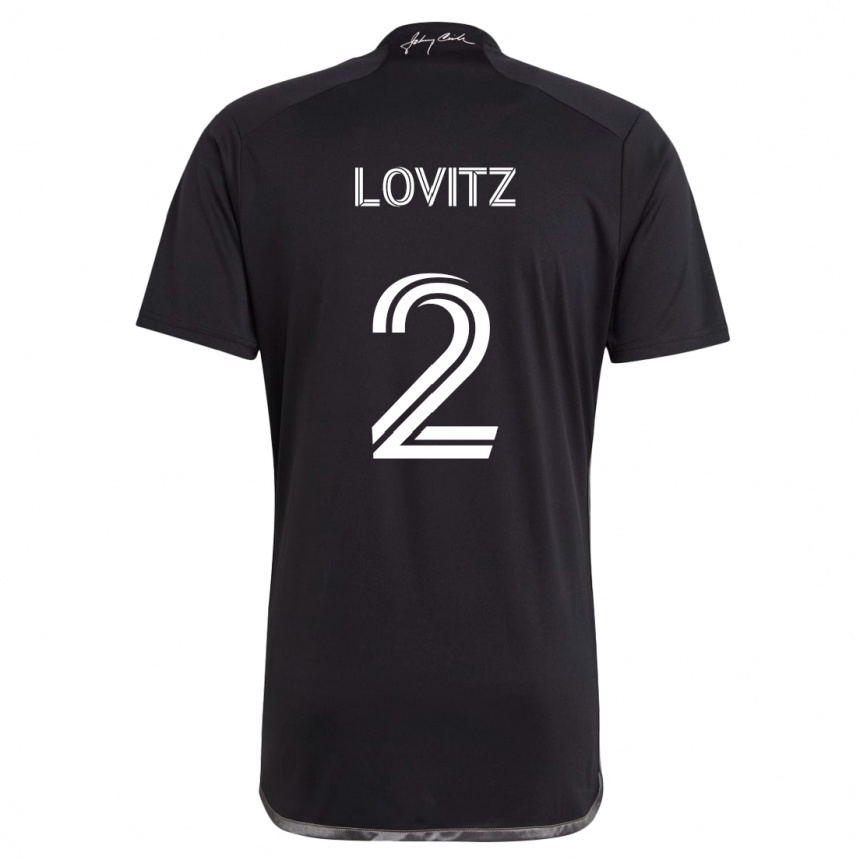 Gyermek Labdarúgás Daniel Lovitz #2 Fekete Idegenbeli Jersey 2024/25 Mez Póló Ing