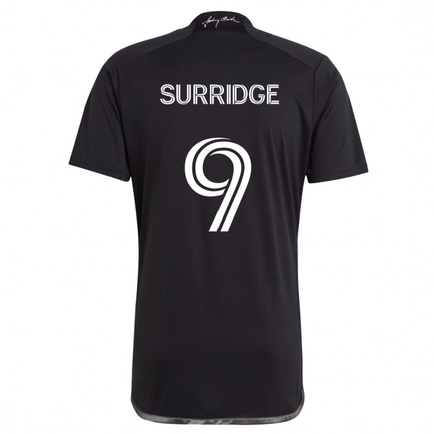 Gyermek Labdarúgás Sam Surridge #9 Fekete Idegenbeli Jersey 2024/25 Mez Póló Ing