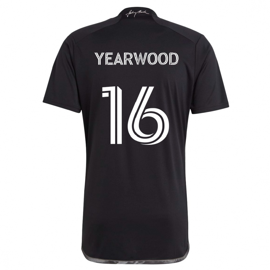 Gyermek Labdarúgás Dru Yearwood #16 Fekete Idegenbeli Jersey 2024/25 Mez Póló Ing