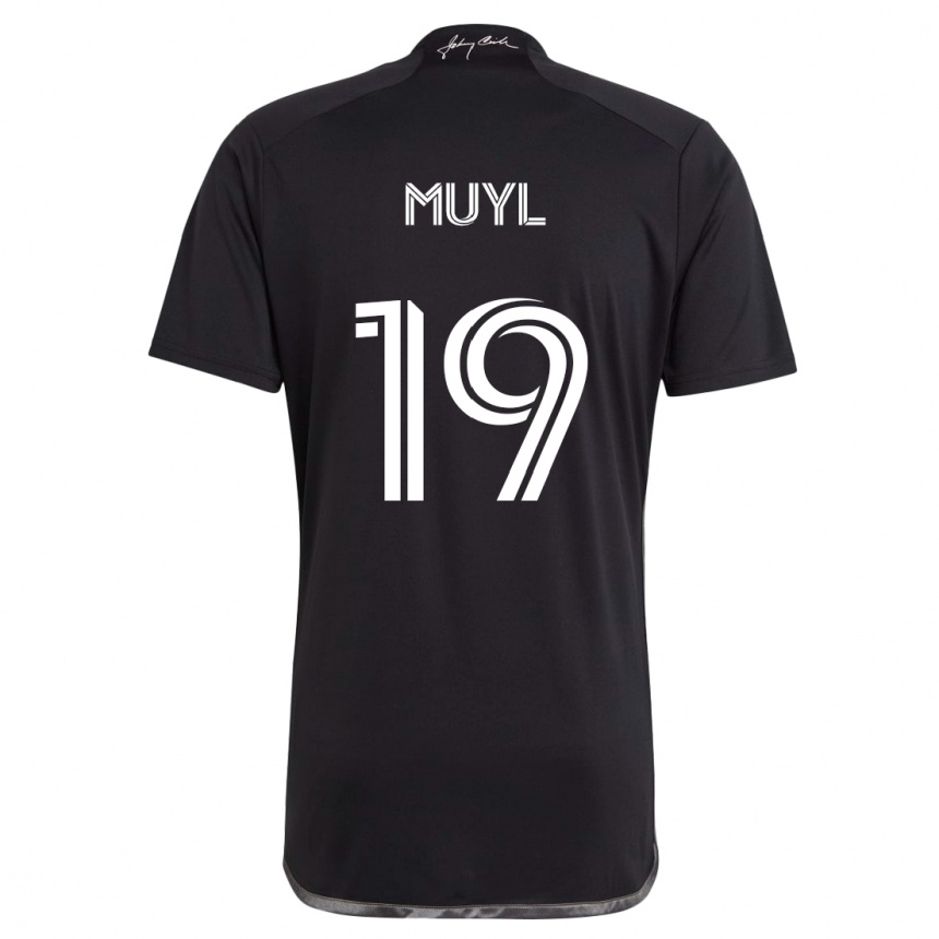 Gyermek Labdarúgás Alex Muyl #19 Fekete Idegenbeli Jersey 2024/25 Mez Póló Ing