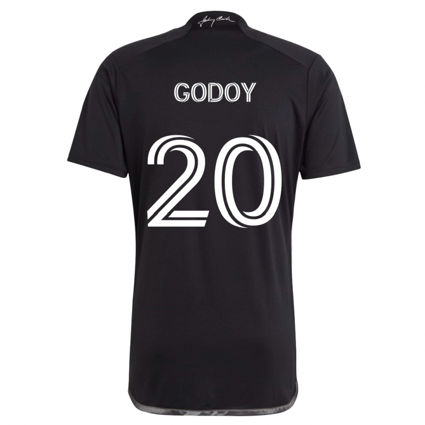 Gyermek Labdarúgás Aníbal Godoy #20 Fekete Idegenbeli Jersey 2024/25 Mez Póló Ing