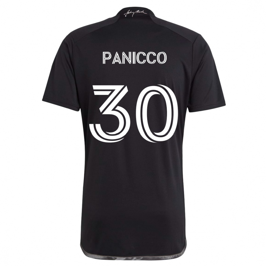 Gyermek Labdarúgás Elliot Panicco #30 Fekete Idegenbeli Jersey 2024/25 Mez Póló Ing