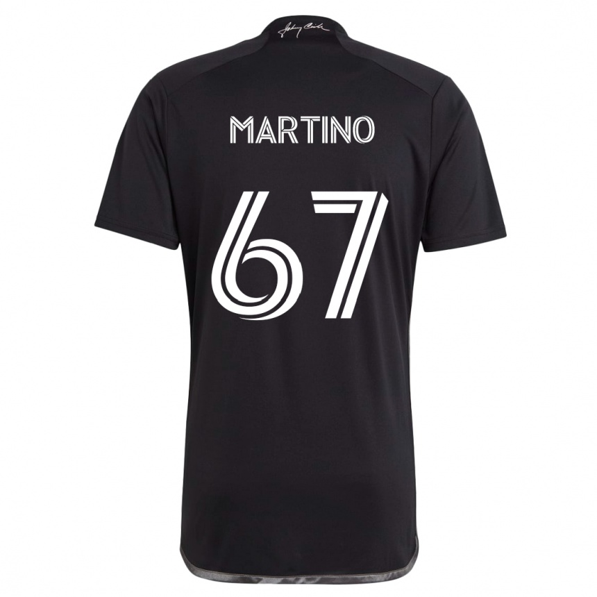 Gyermek Labdarúgás Ben Martino #67 Fekete Idegenbeli Jersey 2024/25 Mez Póló Ing