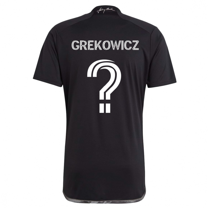 Gyermek Labdarúgás Jacob Grekowicz #0 Fekete Idegenbeli Jersey 2024/25 Mez Póló Ing