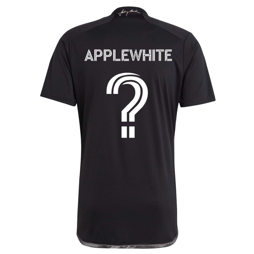 Gyermek Labdarúgás Christopher Applewhite #0 Fekete Idegenbeli Jersey 2024/25 Mez Póló Ing