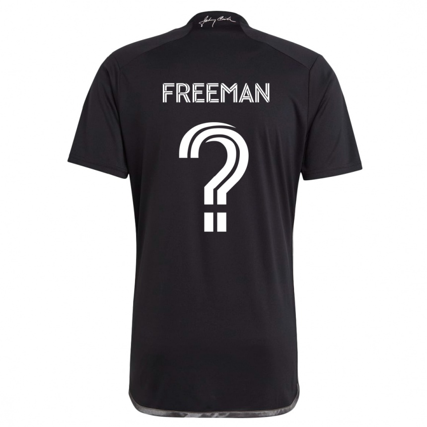 Gyermek Labdarúgás Tyler Freeman #0 Fekete Idegenbeli Jersey 2024/25 Mez Póló Ing