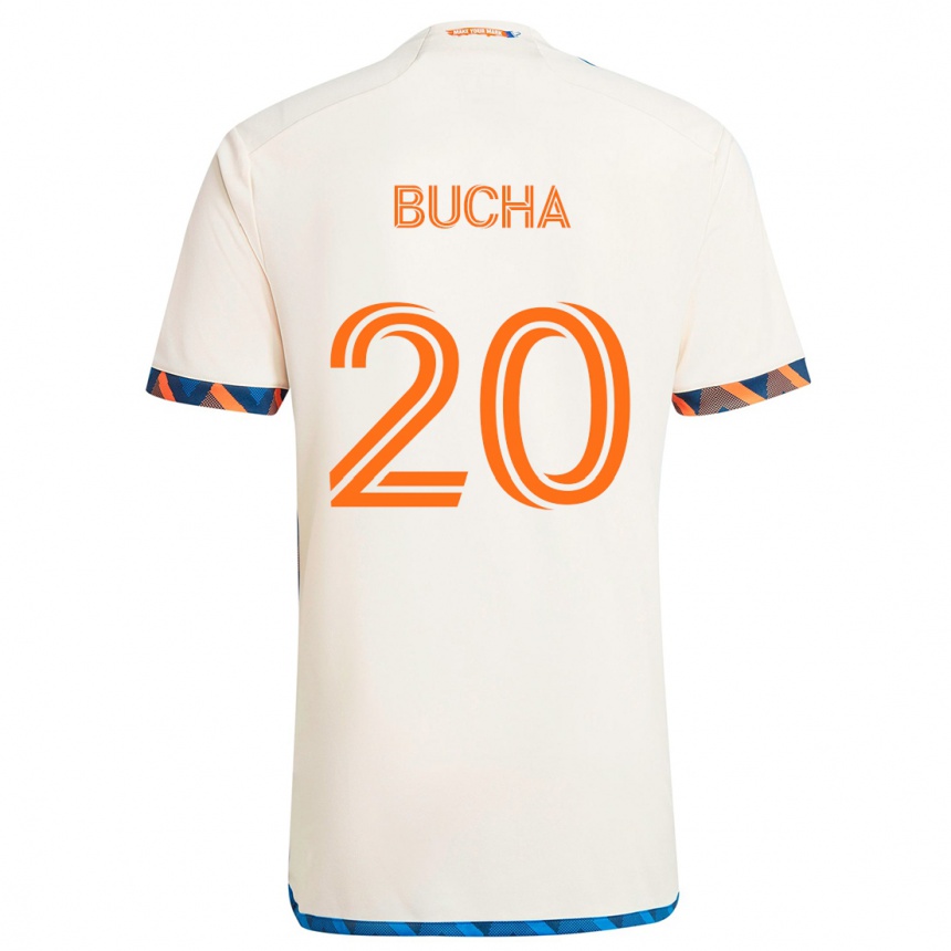 Gyermek Labdarúgás Pavel Bucha #20 Fehér Narancs Idegenbeli Jersey 2024/25 Mez Póló Ing