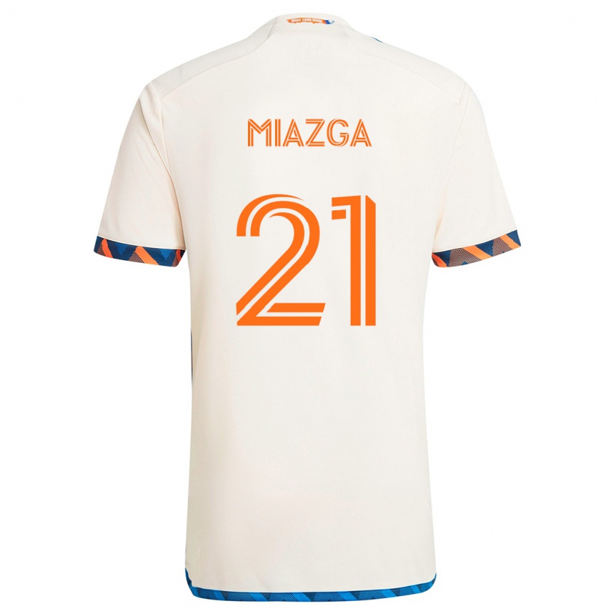 Gyermek Labdarúgás Matt Miazga #21 Fehér Narancs Idegenbeli Jersey 2024/25 Mez Póló Ing