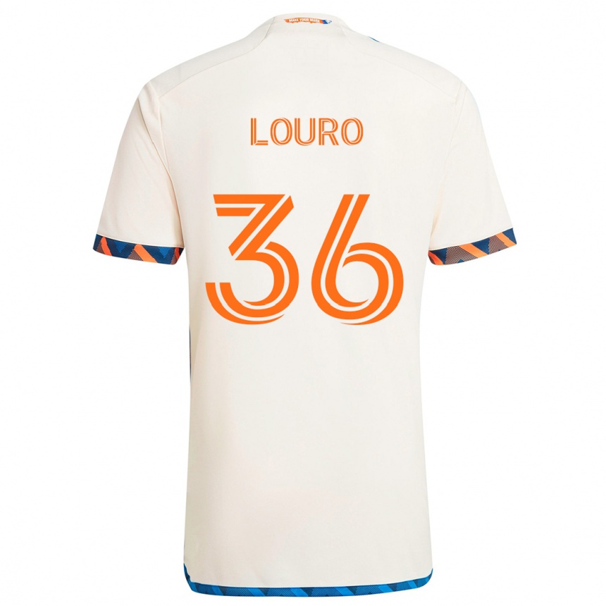 Gyermek Labdarúgás Evan Louro #36 Fehér Narancs Idegenbeli Jersey 2024/25 Mez Póló Ing