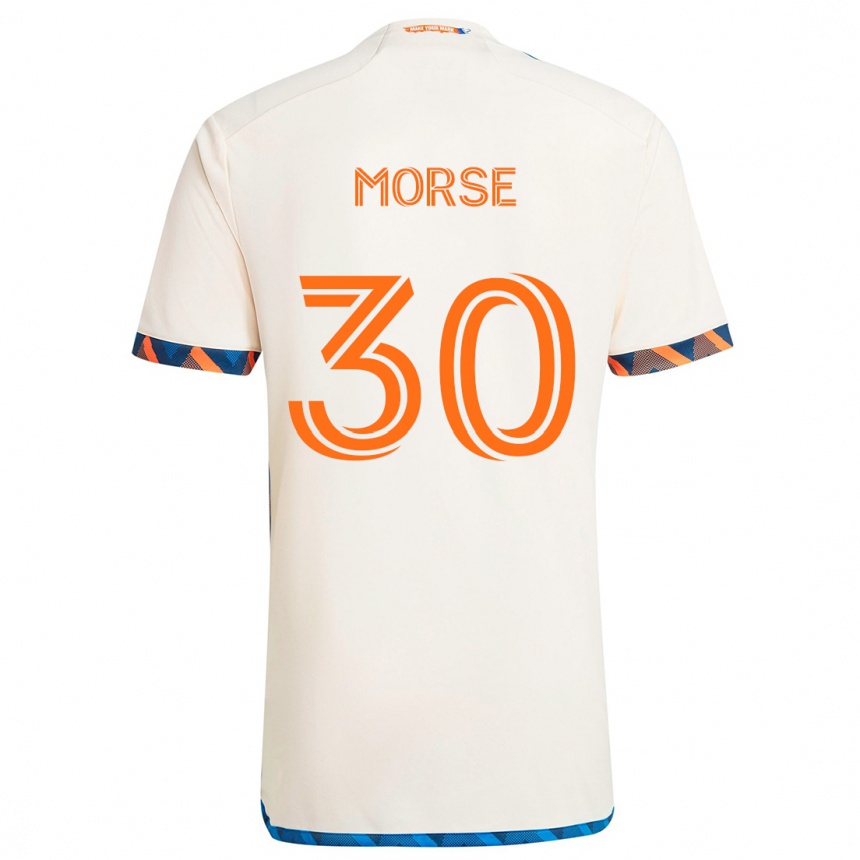 Gyermek Labdarúgás Hunter Morse #30 Fehér Narancs Idegenbeli Jersey 2024/25 Mez Póló Ing