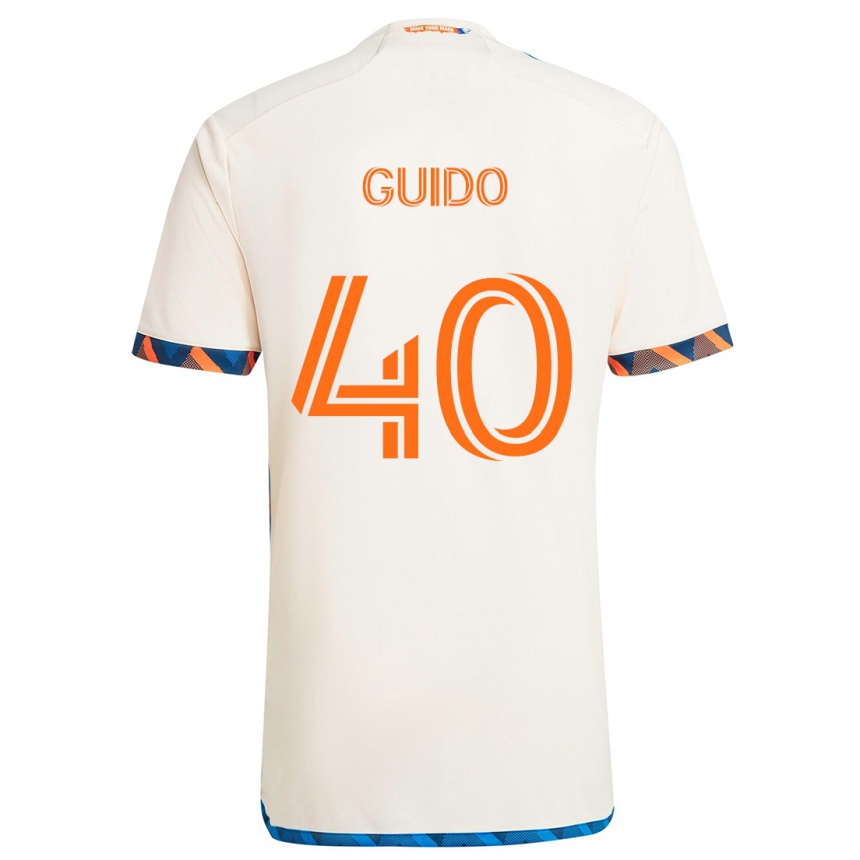 Gyermek Labdarúgás Alejandro Guido #40 Fehér Narancs Idegenbeli Jersey 2024/25 Mez Póló Ing