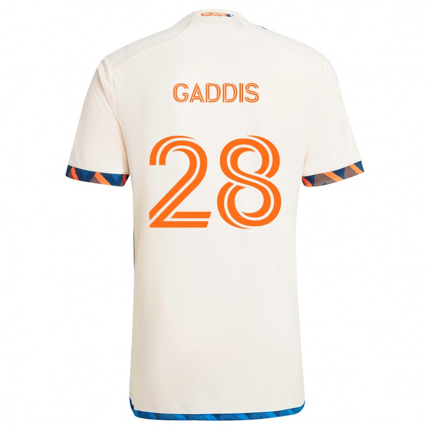 Gyermek Labdarúgás Raymon Gaddis #28 Fehér Narancs Idegenbeli Jersey 2024/25 Mez Póló Ing