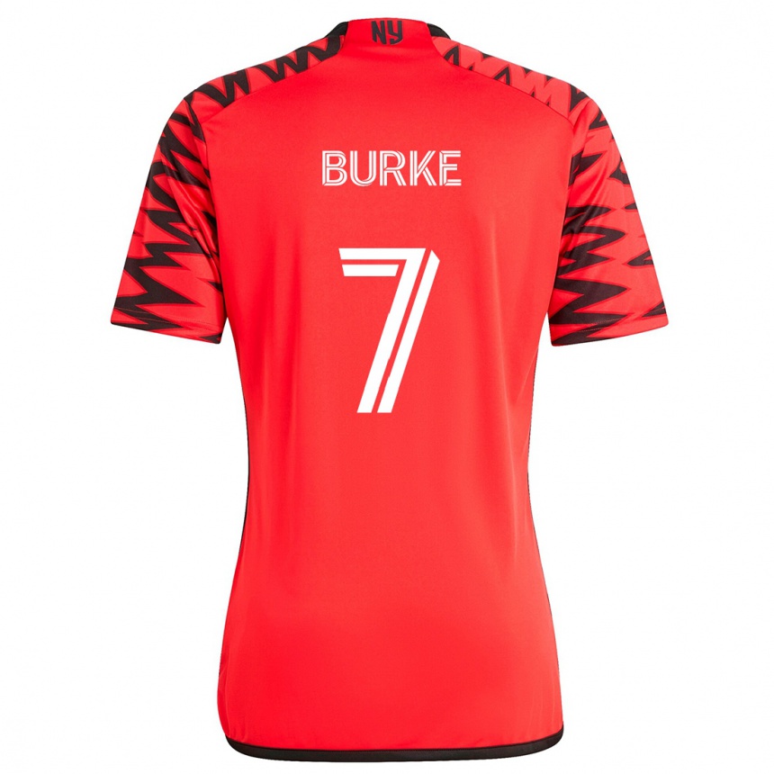 Gyermek Labdarúgás Cory Burke #7 Piros Fekete Fehér Idegenbeli Jersey 2024/25 Mez Póló Ing