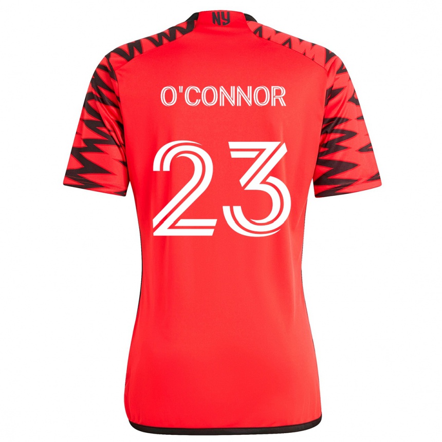 Gyermek Labdarúgás Aidan O'connor #23 Piros Fekete Fehér Idegenbeli Jersey 2024/25 Mez Póló Ing