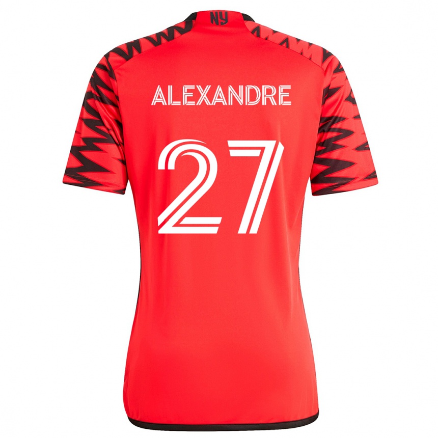 Gyermek Labdarúgás Davi Alexandre #27 Piros Fekete Fehér Idegenbeli Jersey 2024/25 Mez Póló Ing