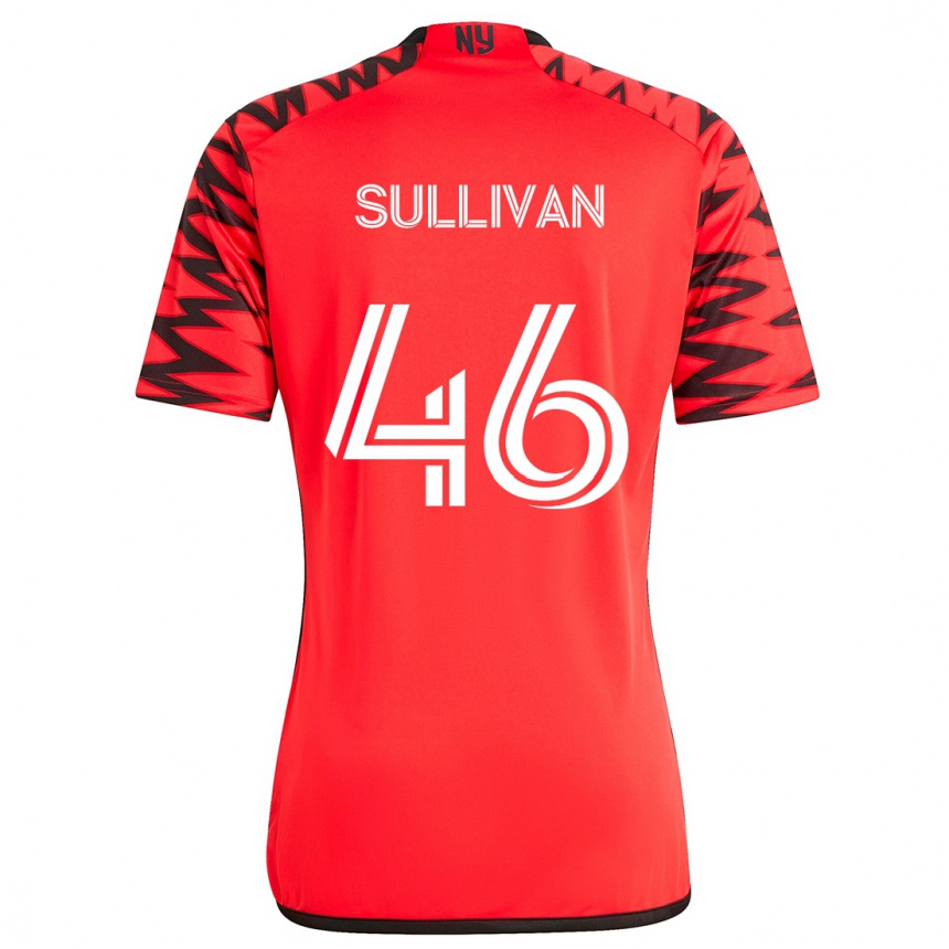 Gyermek Labdarúgás Dylan Sullivan #46 Piros Fekete Fehér Idegenbeli Jersey 2024/25 Mez Póló Ing