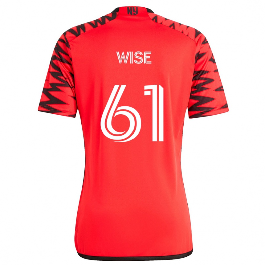 Gyermek Labdarúgás Henry Wise #61 Piros Fekete Fehér Idegenbeli Jersey 2024/25 Mez Póló Ing