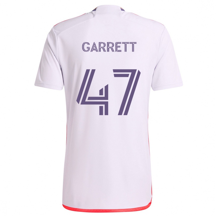 Gyermek Labdarúgás Ian Garrett #47 Fehér Piros Lila Idegenbeli Jersey 2024/25 Mez Póló Ing