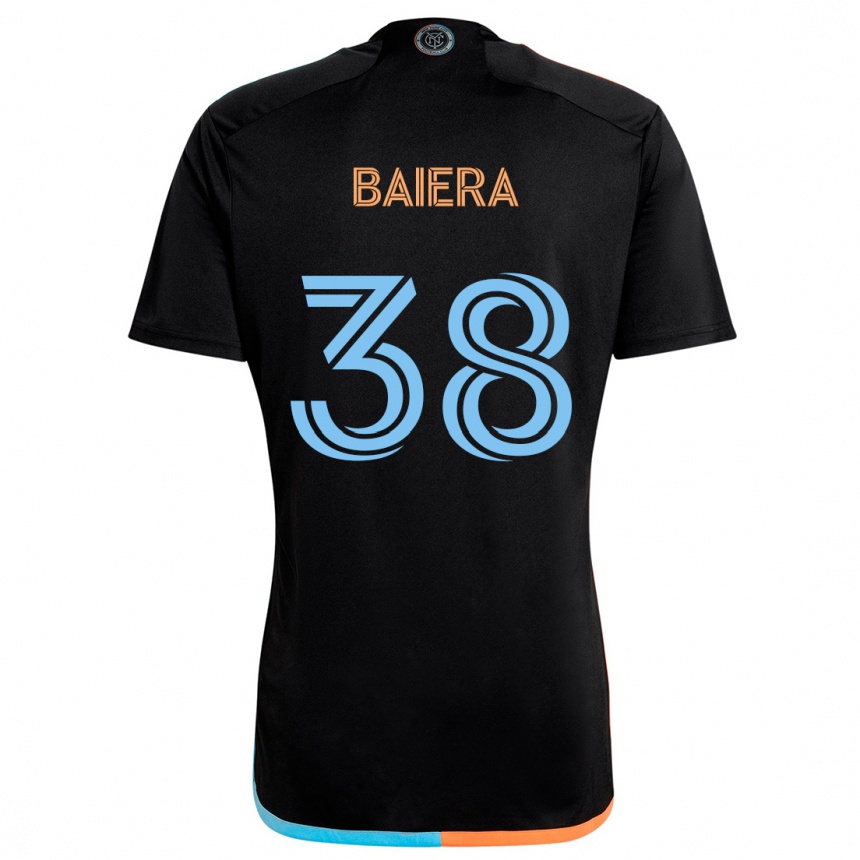 Gyermek Labdarúgás Drew Baiera #38 Fekete Narancs Kék Idegenbeli Jersey 2024/25 Mez Póló Ing