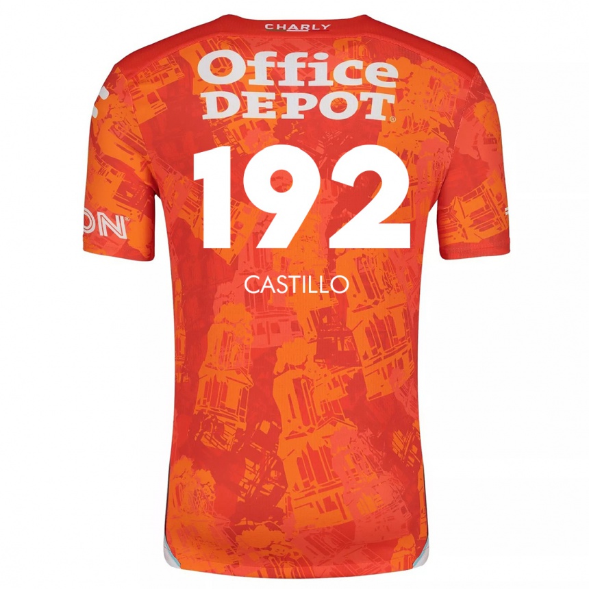 Gyermek Labdarúgás José Castillo #192 Narancssárga Fehér Idegenbeli Jersey 2024/25 Mez Póló Ing