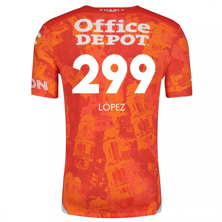 Gyermek Labdarúgás Santiago López #299 Narancssárga Fehér Idegenbeli Jersey 2024/25 Mez Póló Ing