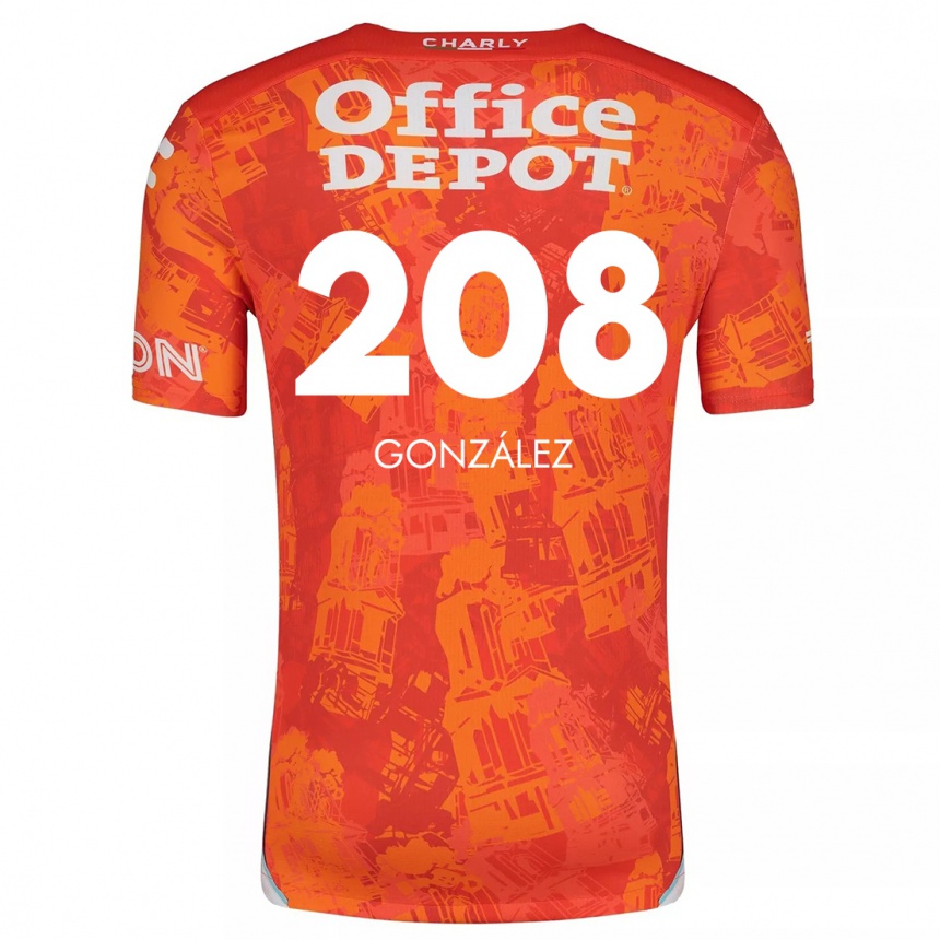 Gyermek Labdarúgás Osvaldo González #208 Narancssárga Fehér Idegenbeli Jersey 2024/25 Mez Póló Ing