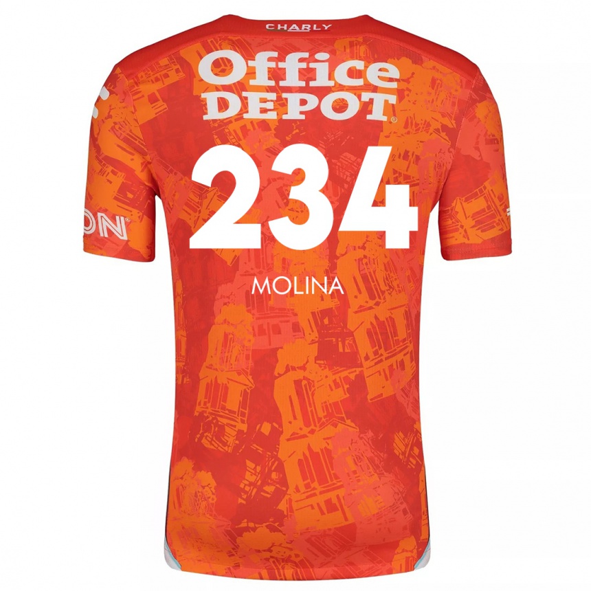 Gyermek Labdarúgás Yoshimar Molina #234 Narancssárga Fehér Idegenbeli Jersey 2024/25 Mez Póló Ing