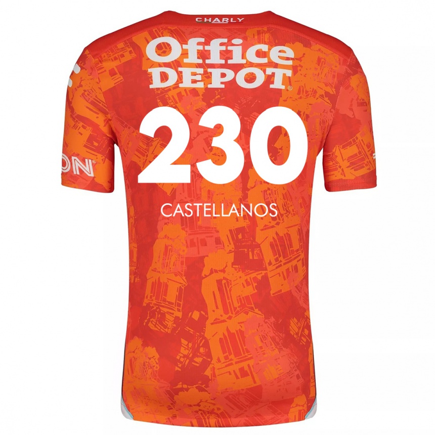 Gyermek Labdarúgás Edson Castellanos #230 Narancssárga Fehér Idegenbeli Jersey 2024/25 Mez Póló Ing