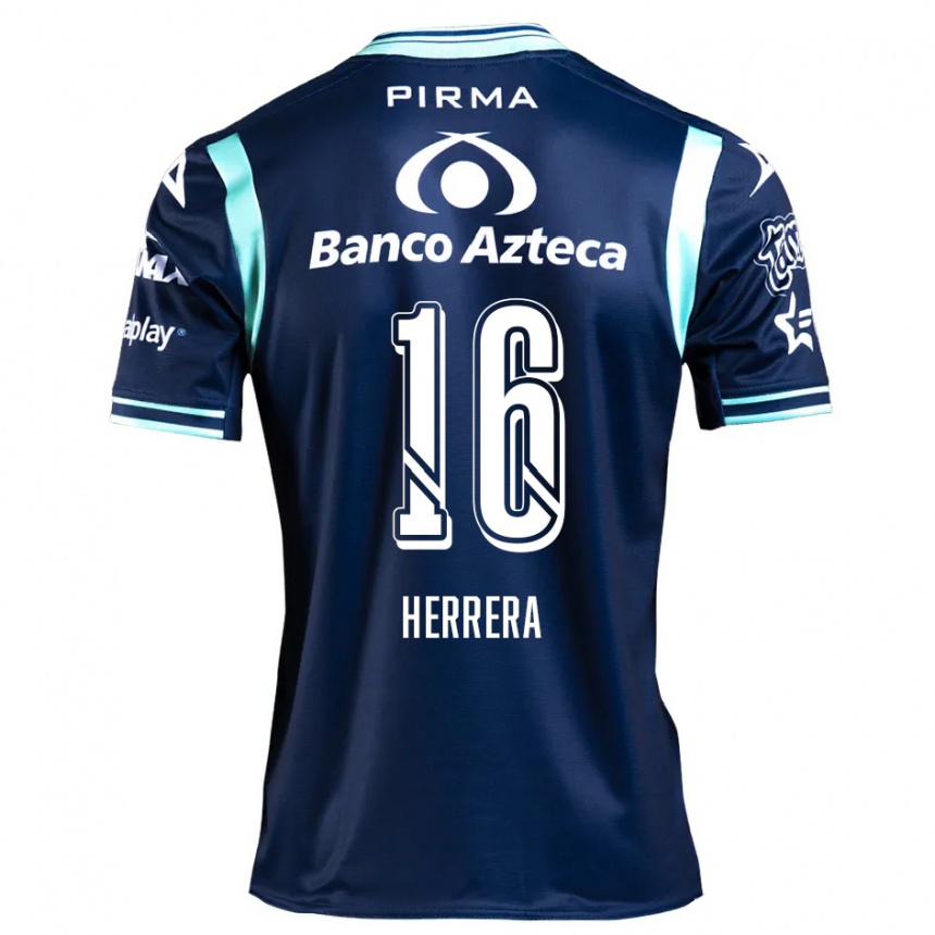 Gyermek Labdarúgás Alberto Herrera #16 Sötétkék Idegenbeli Jersey 2024/25 Mez Póló Ing