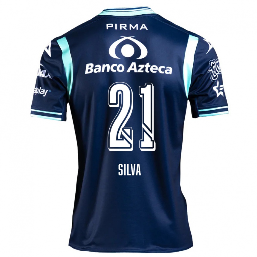 Gyermek Labdarúgás Gastón Silva #21 Sötétkék Idegenbeli Jersey 2024/25 Mez Póló Ing