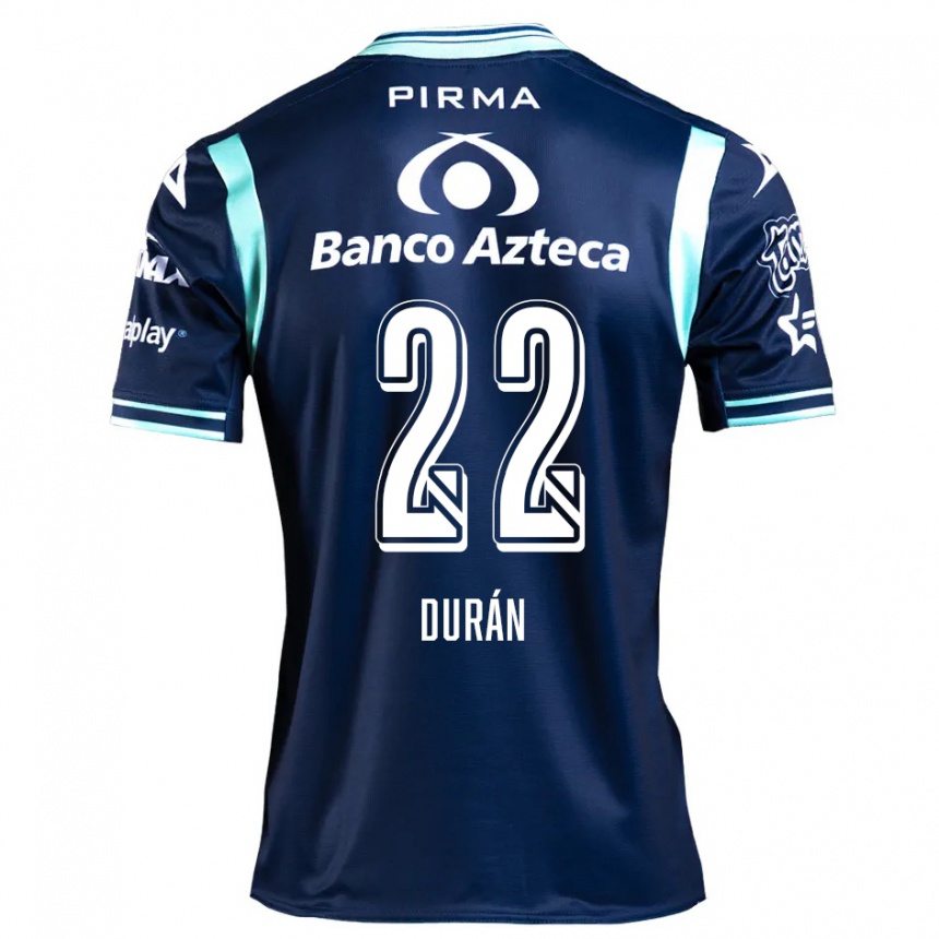 Gyermek Labdarúgás Rafael Durán #22 Sötétkék Idegenbeli Jersey 2024/25 Mez Póló Ing