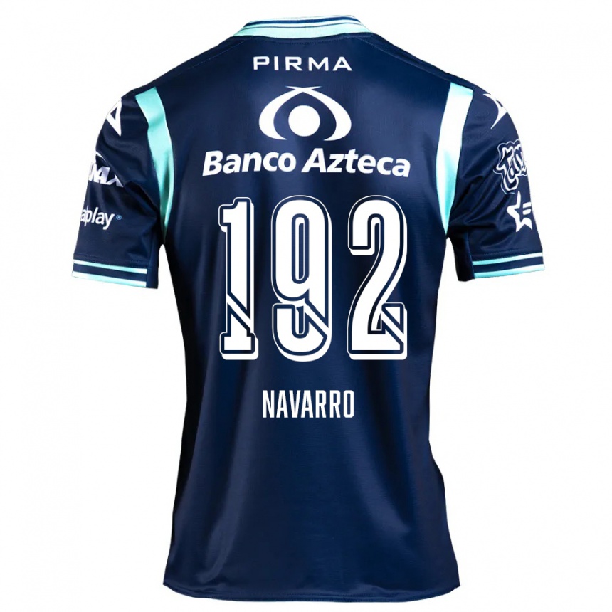 Gyermek Labdarúgás Eduardo Navarro #192 Sötétkék Idegenbeli Jersey 2024/25 Mez Póló Ing