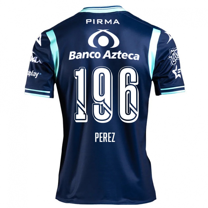 Gyermek Labdarúgás Arez Pérez #196 Sötétkék Idegenbeli Jersey 2024/25 Mez Póló Ing