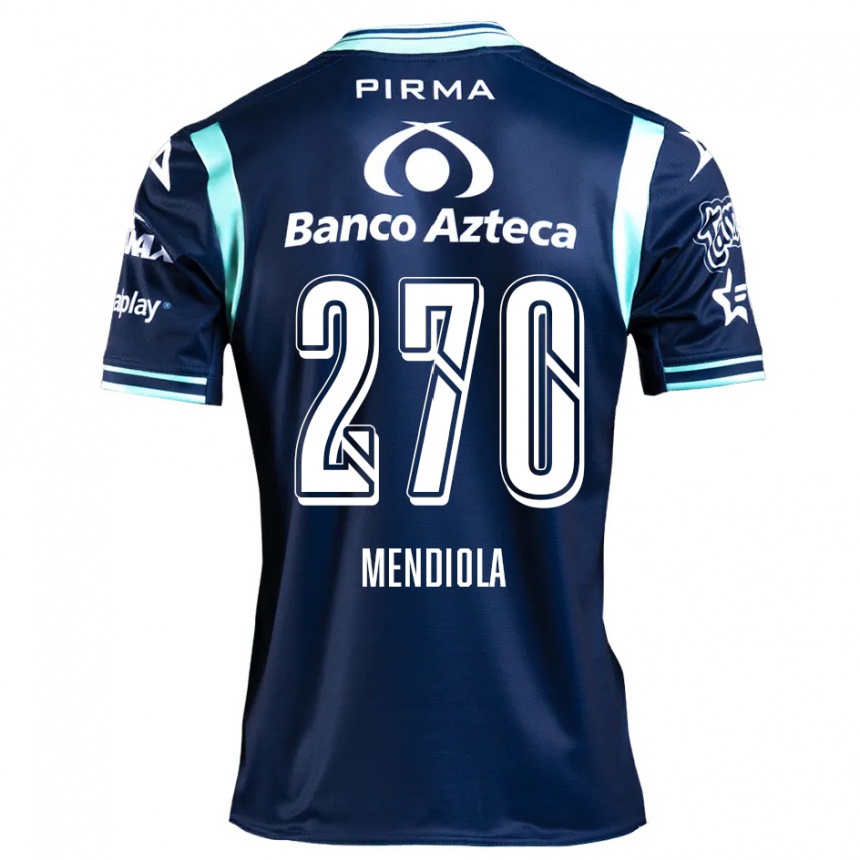 Gyermek Labdarúgás Carlos Mendiola #270 Sötétkék Idegenbeli Jersey 2024/25 Mez Póló Ing