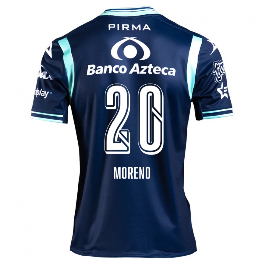 Gyermek Labdarúgás Ximena Moreno #20 Sötétkék Idegenbeli Jersey 2024/25 Mez Póló Ing