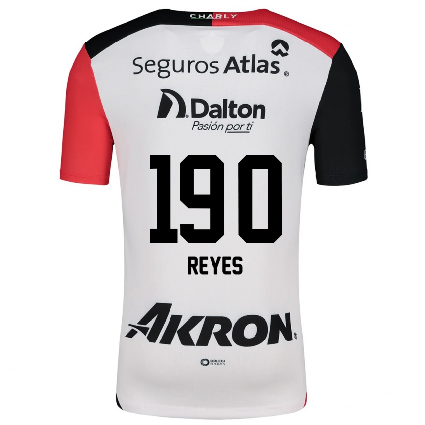 Gyermek Labdarúgás Óscar Reyes #190 Fehér Piros Fekete Idegenbeli Jersey 2024/25 Mez Póló Ing