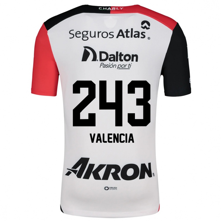 Gyermek Labdarúgás Luis Valencia #243 Fehér Piros Fekete Idegenbeli Jersey 2024/25 Mez Póló Ing