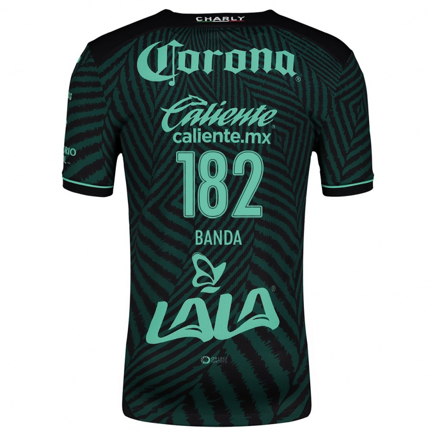 Gyermek Labdarúgás Iker Banda #182 Fekete Zöld Idegenbeli Jersey 2024/25 Mez Póló Ing