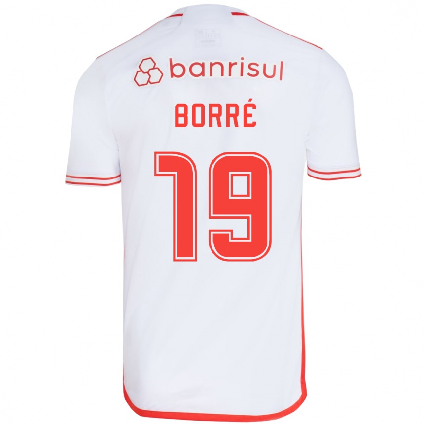 Gyermek Labdarúgás Rafael Borré #19 Fehér Piros Idegenbeli Jersey 2024/25 Mez Póló Ing