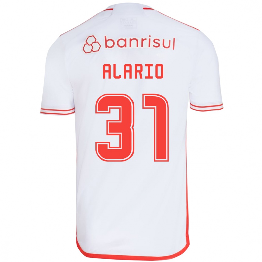 Gyermek Labdarúgás Lucas Alario #31 Fehér Piros Idegenbeli Jersey 2024/25 Mez Póló Ing